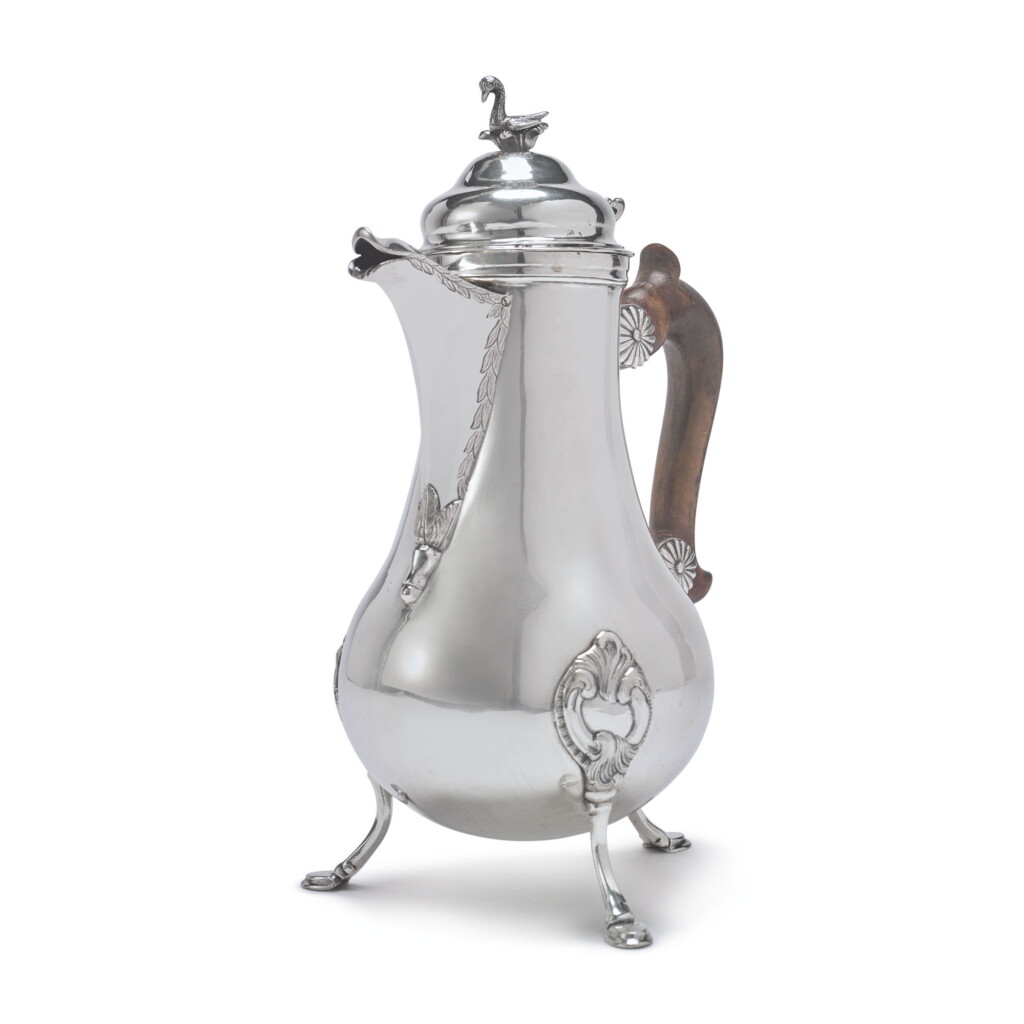 View full screen - View 1 of Lot 748. A MALTESE SILVER COFFEE POT, GAETANO OFFENNAGHEL, CIRCA 1796, GRAND MASTER EMMANUEL DE ROHAN (1775-97).