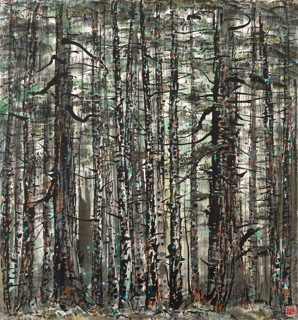 View full screen - View 1 of Lot 3017. 吳冠中 林 │Wu Guanzhong, Trees.