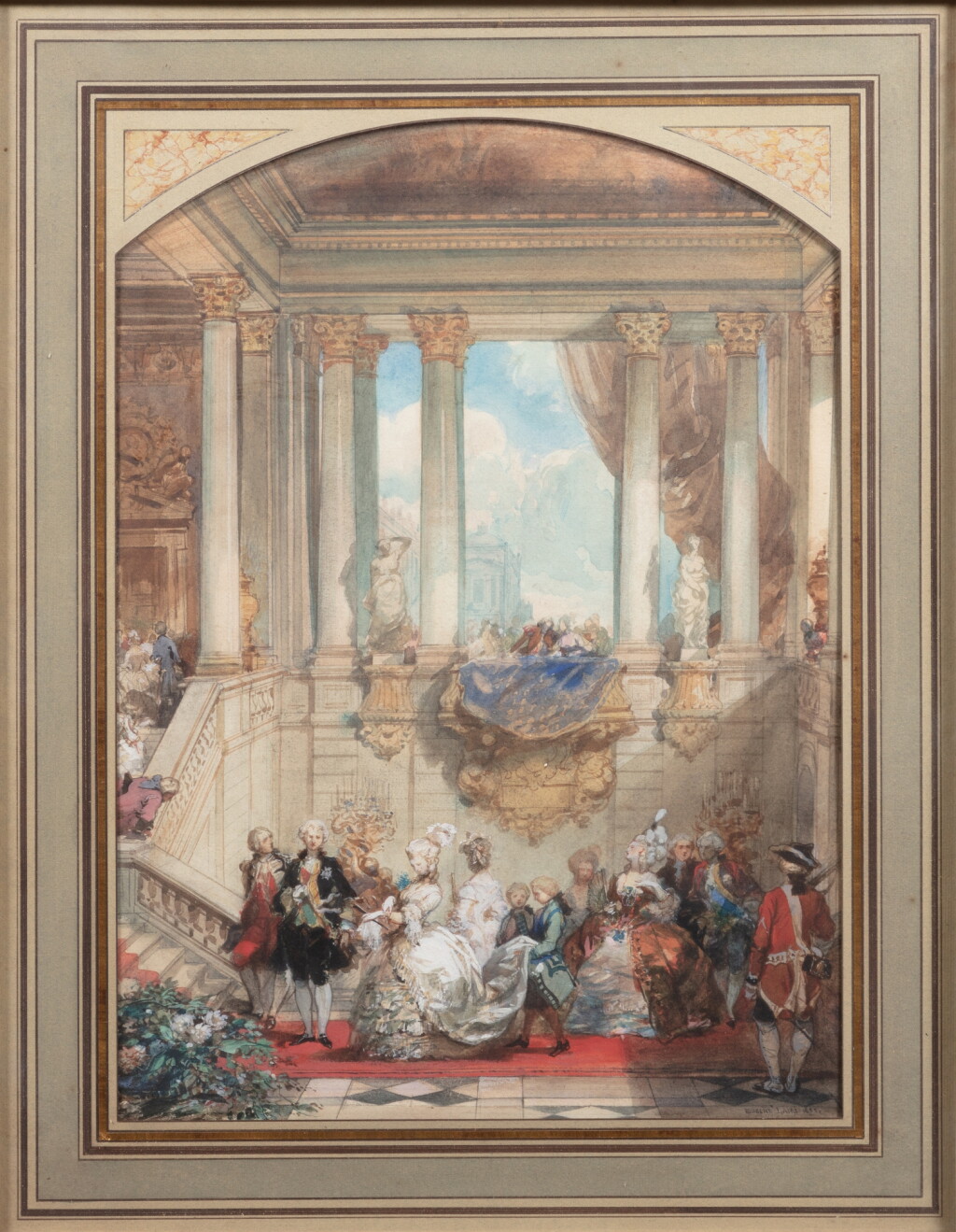 View full screen - View 1 of Lot 1166. A Reception Day in Versailles | Un jour de réception à Versailles.