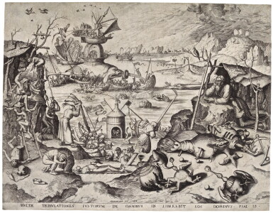 View full screen - View 1 of Lot 2. AFTER HIERONYMUS BOSCH | THE TEMPTATION OF ST. ANTHONY (HOLLSTEIN 10; NEW HOLLSTEIN (THE VAN DOETECUM FAMILY) 216).