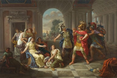 Voir en plein écran - Voir 1 du lot 56. Sextus Tarquin admirant la vertu de Lucrèce.