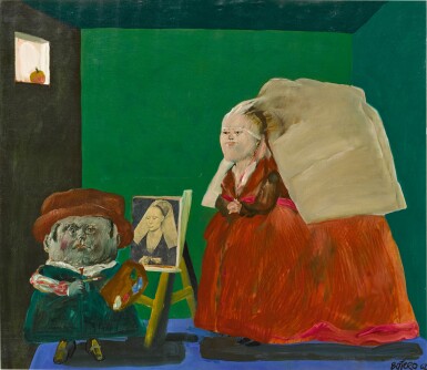 View full screen - View 1 of Lot 218. Van der Weyden pintando a su mujer.