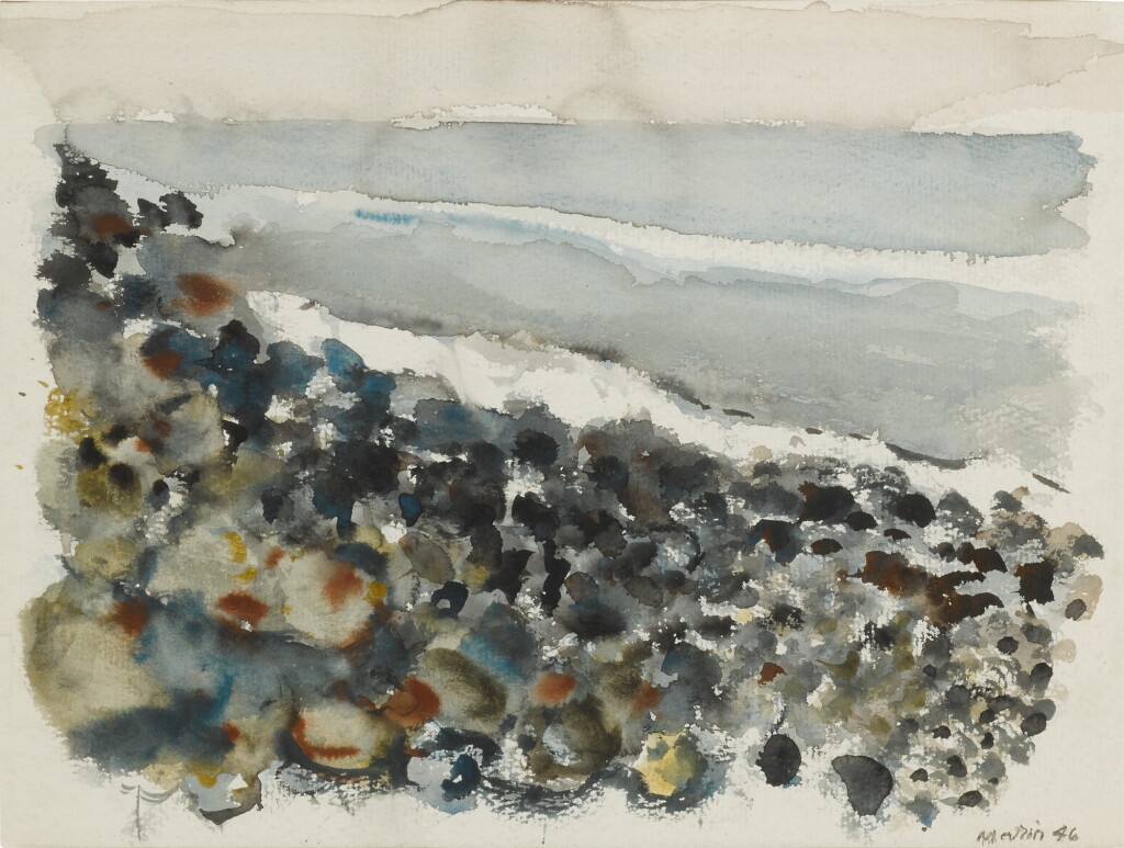 View full screen - View 1 of Lot 15. JOHN MARIN | BEACH, ROCKS AND SEA, MAINE.