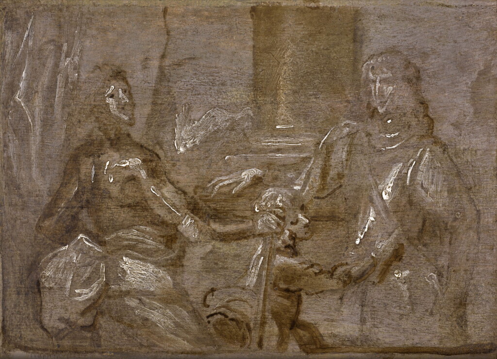 View full screen - View 1 of Lot 87. SIR ANTHONY VAN DYCK | SKETCH FOR THE DOUBLE PORTRAIT OF MOUNTJOY BLOUNT, 1ST EARL OF NEWPORT (CIRCA 1597–1666) AND GEORGE, LORD GORING (1608–1657).