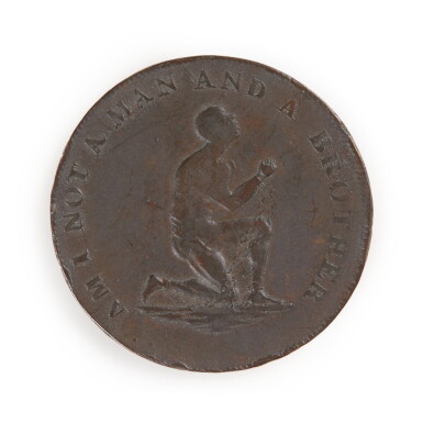 View full screen - View 1 of Lot 76. Abolitionism | An 18th-century anti-slavery token .