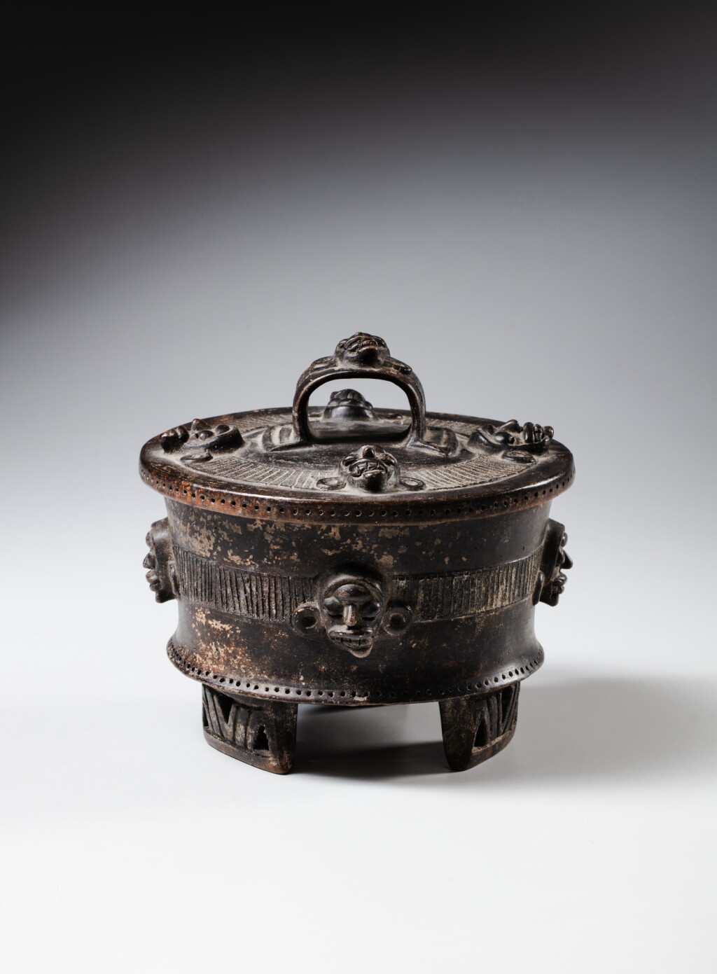 View full screen - View 1 of Lot 20. Maya Lidded Tripod Vessel.