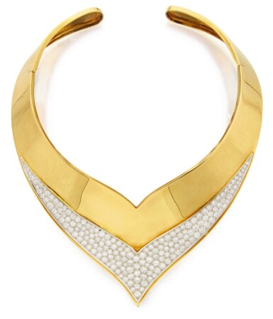 View full screen - View 1 of Lot 385. GOLD AND DIAMOND NECKLACE, CARTIER.