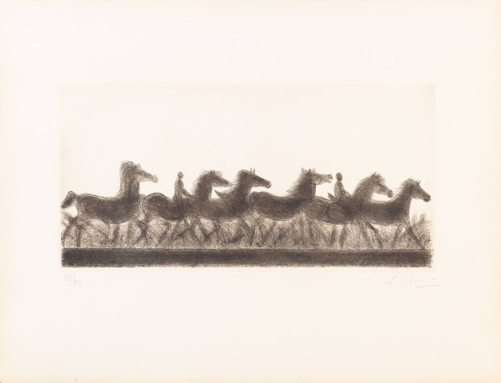 View full screen - View 1 of Lot 76. Chevaux au galop.