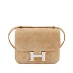 Beige Veau Doblis Suede Mini Constance 18 Palladium Hardware, 2017