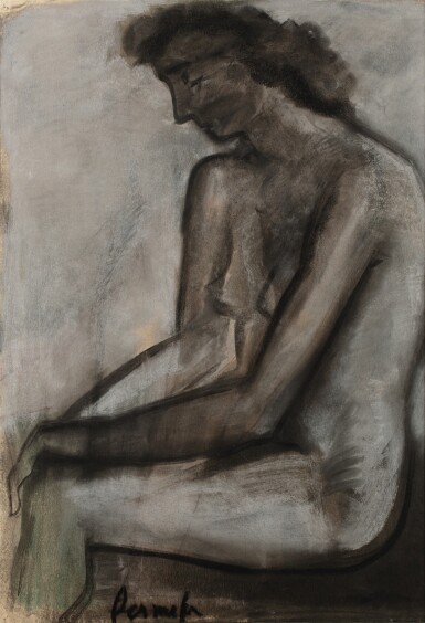 View full screen - View 1 of Lot 111. CONSTANT PERMEKE | ZITTEND NAAKT.