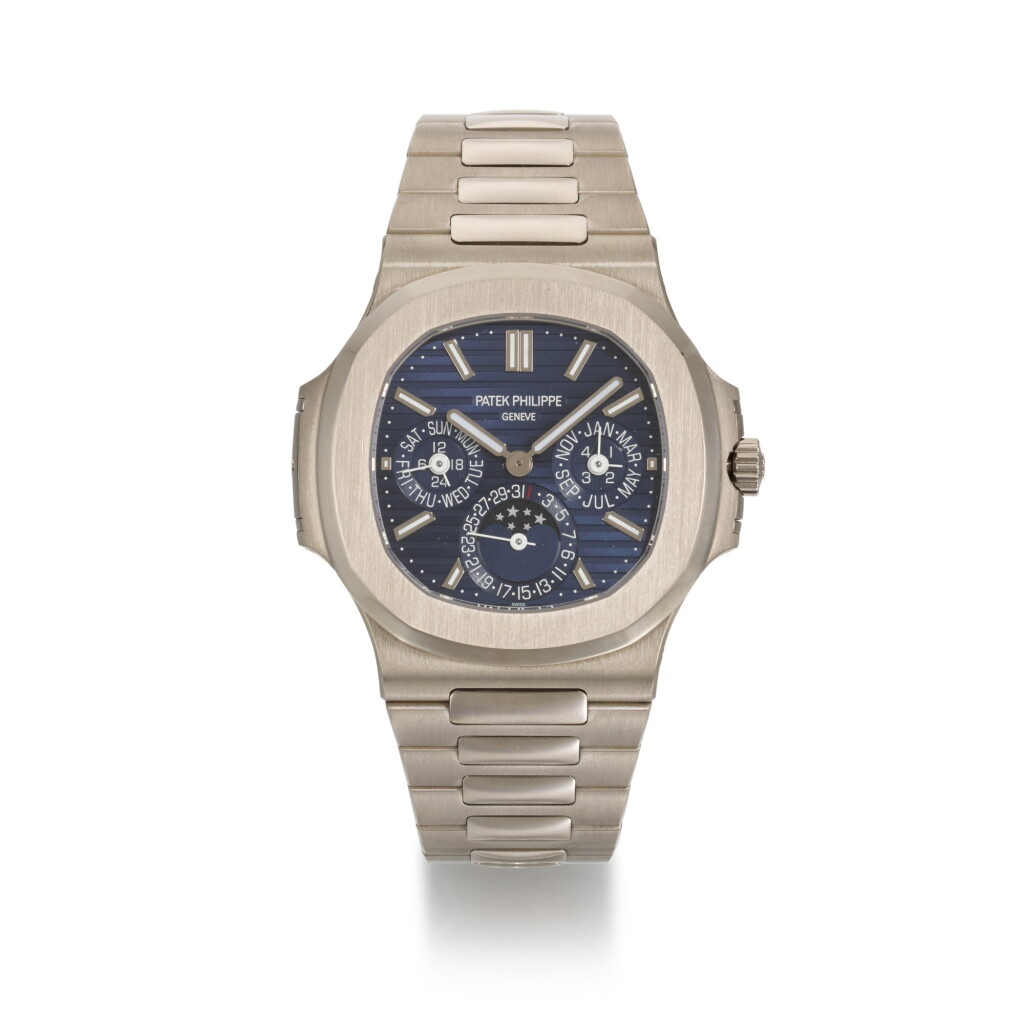 View full screen - View 1 of Lot 362. PATEK PHILIPPE | NAUTILUS, REF 5740/1G-001, WHITE GOLD PERPETUAL CALENDAR BRACELET WATCH, MADE IN 2019 .