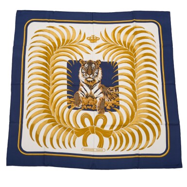 View full screen - View 1 of Lot 9. Hermès "Tigre Royal" Silk Twill 90cm.