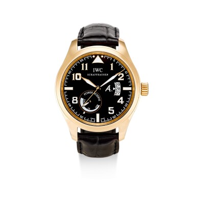 View full screen - View 1 of Lot 524. IWC | PILOT ANTOINE DE SAINT EXUPERY, REFERENCE IW3201-03 A LIMITED EDITION PINK GOLD WRISTWATCH WITH DATE AND POWER RESERVE INDICATION, CIRCA 2007.