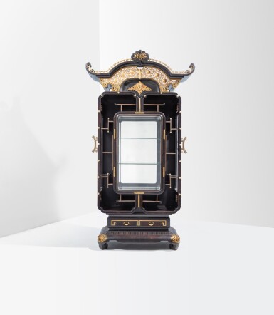 View full screen - View 1 of Lot 128. A gilt-bronze mounted Rio rosewood and tinted maple vitrine bibliothèque, Paris, circa 1880, signed Edouard Lièvre (1828-1886).