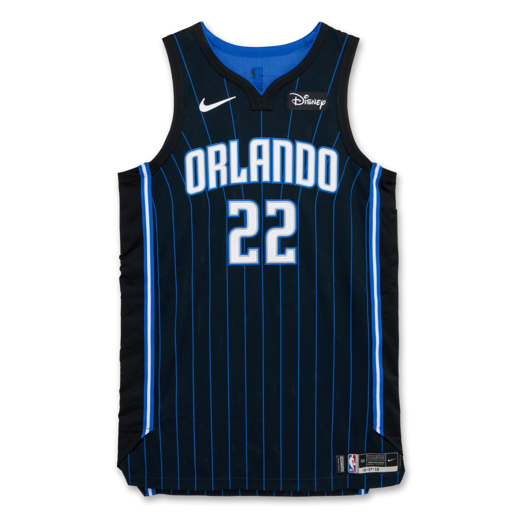 View full screen - View 1 of Lot 22. Franz Wagner Orlando Magic 2023-2024 Season Game Worn Icon Edition Jersey.