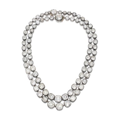 View full screen - View 1 of Lot 130. Two Impressive Diamond Necklaces 鑽石 項鏈兩條.