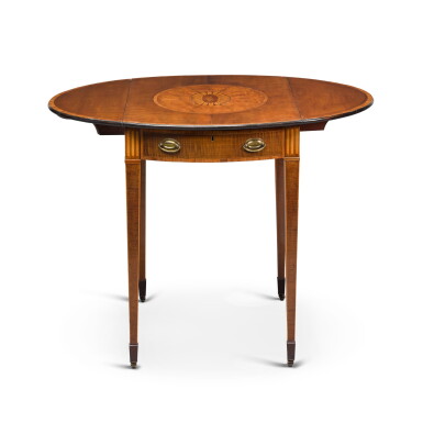 View full screen - View 1 of Lot 98. A George III rosewood-banded harewood and marquetry Pembroke table, circa 1790.