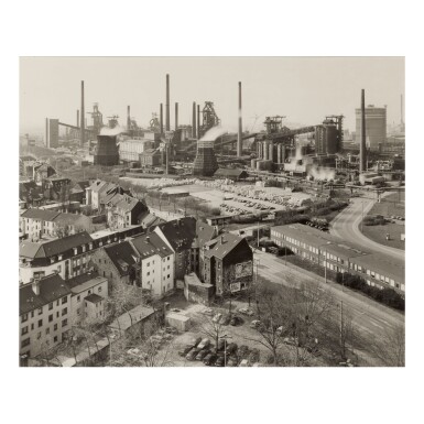 View full screen - View 1 of Lot 9. BERND AND HILLA BECHER | 'BLAST FURNACE PLANT DUISBURG-BRUCKHAUSEN, RUHR, G (VIEW FROM OUTSIDE)'.