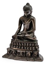 STATUETTE DE BOUDDHA EN ALLIAGE DE CUIVRE TIBET, STYLE PALA, XVIIIE SIÈCLE | 西藏 十八世紀 銅合金帕拉式佛坐像 | A copper-alloy Buddha, Pala-style, Tibet, 18th century