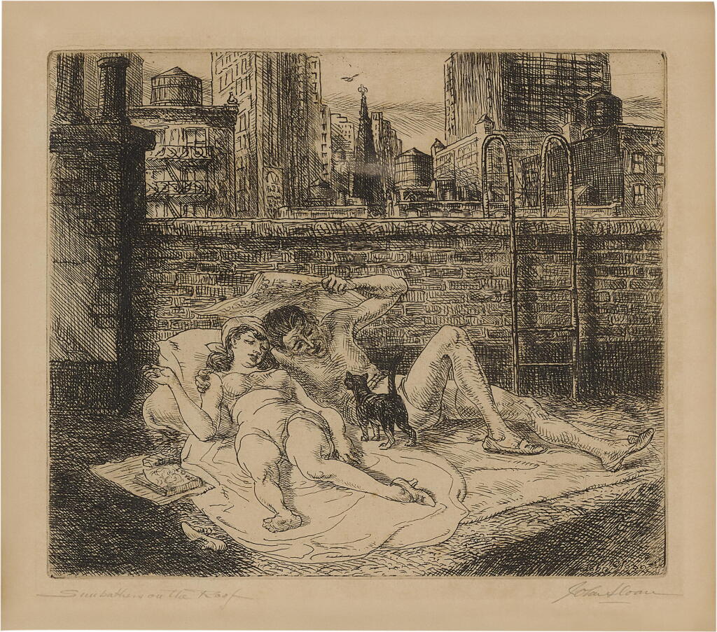 View full screen - View 1 of Lot 620. Sunbathers on the Roof (Morse 307).