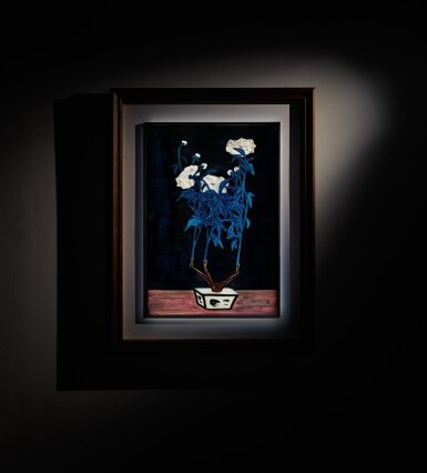 View full screen - View 1 of Lot 1015. SANYU 常玉 | FLEURS DANS UN POT BLEU ET BLANC 青花盆與菊.
