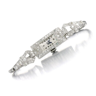 View full screen - View 1 of Lot 140. LADY'S DIAMOND COCKTAIL WATCH.