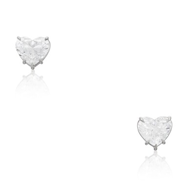 View full screen - View 1 of Lot 9. PAIR OF DIAMOND STUD EARRINGS .