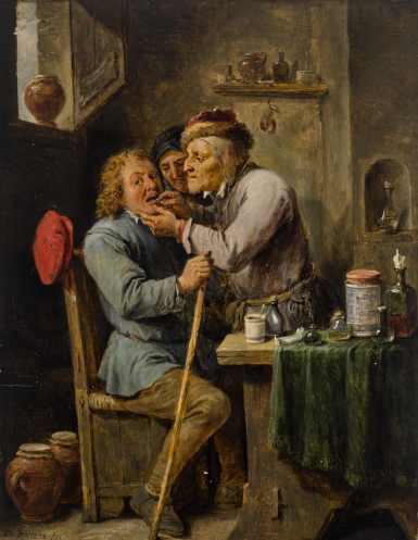 View full screen - View 1 of Lot 43. DAVID TENIERS THE YOUNGER | THE VILLAGE DOCTOR.