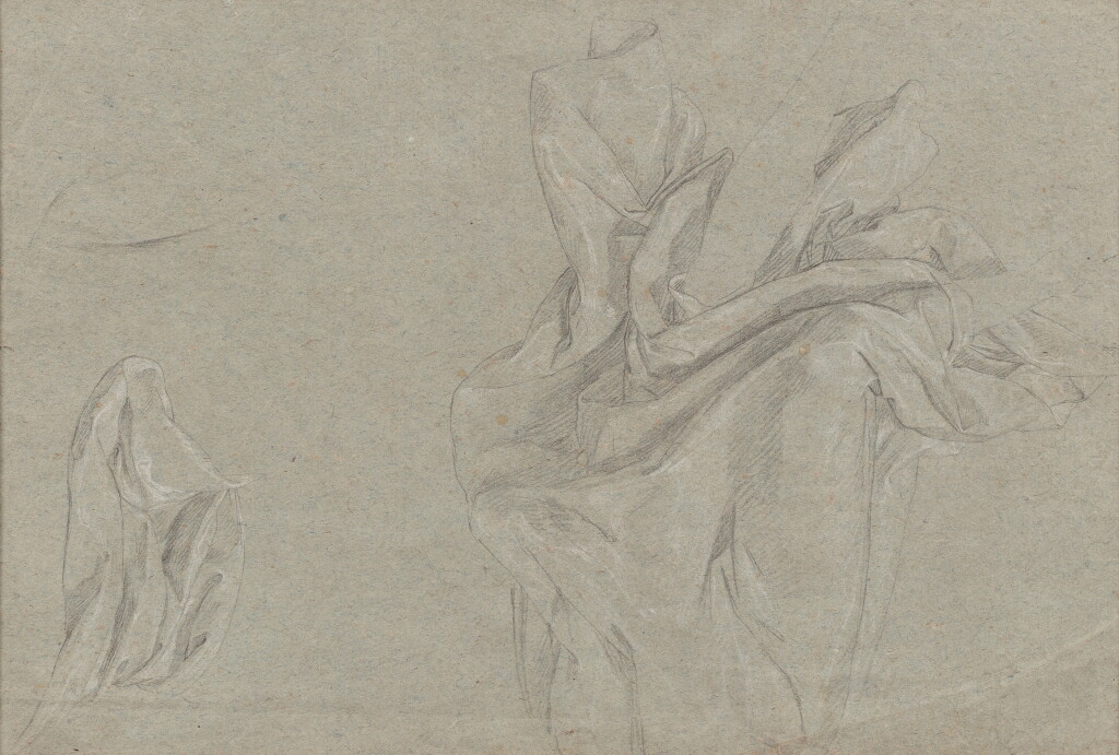 View full screen - View 1 of Lot 1108. Study of drapery and legs for the painting 'Athena Parting the Fog to Reveal Ithaca to Odysseus'.
