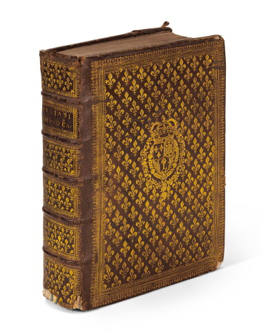 View full screen - View 1 of Lot 186. Julian, Opera, Paris, 1630, contemporary calf gilt with the arms of Louis XIII.