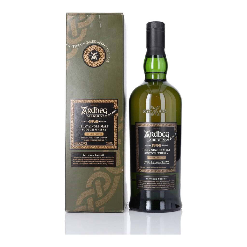 View full screen - View 1 of Lot 44. Ardbeg Airigh Nam Beist 46.0 abv 1990 (1 BT 75cl).