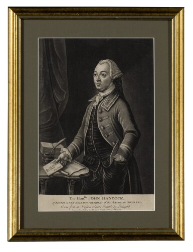 View full screen - View 1 of Lot 51. (HANCOCK, JOHN) | The Honble. John Hancock, of Boston in New-England, President of the American Congress. London: Published by C. Shepherd, 25 October 1775.