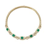 Emerald and diamond necklace