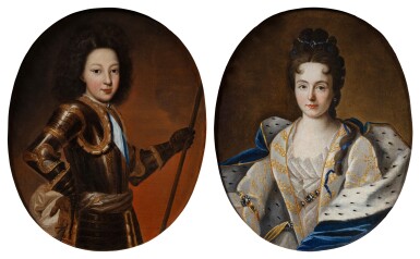 View full screen - View 1 of Lot 126. Portrait de Louis de Bourbon, duc de Bourgogne, Dauphin de France (1682-1712) et de son épouse Marie Adélaïde de Savoie, duchesse de Bourgogne, Dauphine de France (1685-1712).