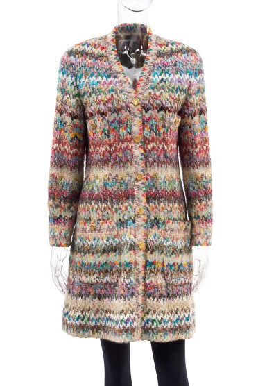 View full screen - View 1 of Lot 75. MULTICOLOR WOOL-BLEND KNIT JACKET, CHANEL.