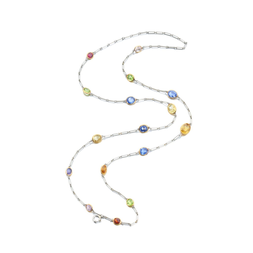View full screen - View 1 of Lot 1063. Gem set longchain, circa 1910.