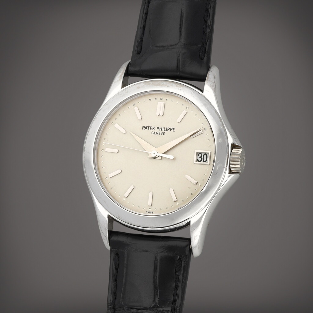 View full screen - View 1 of Lot 74. Calatrava, Reference 5107G-001 | A white gold wristwatch with date | Circa 2003.