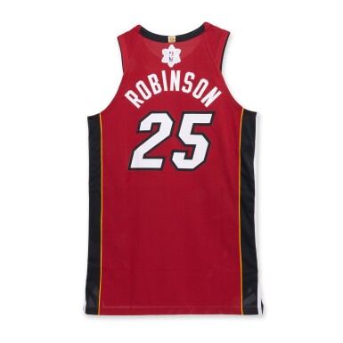 View full screen - View 1 of Lot 83. Orlando Robinson ‘Christmas Day’ Miami Heat 2023-2024 Game Worn Statement Edition Jersey.