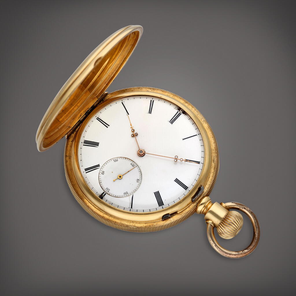 View full screen - View 1 of Lot 312. A yellow gold hunting cased watch, Circa 1880.