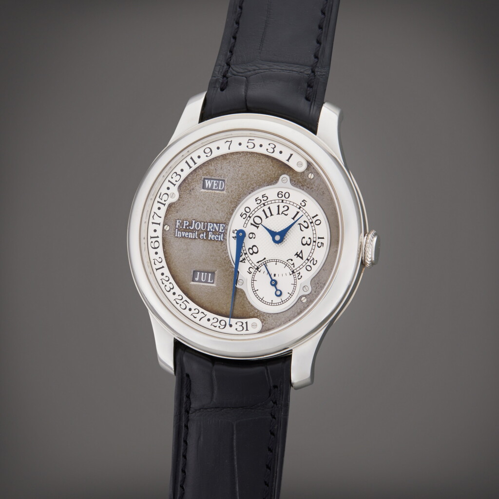 View full screen - View 1 of Lot 48. Octa Calendrier Ruthenium | A limited edition platinum automatic annual calendar wristwatch with retrograde date, Circa 2004.