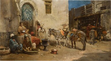 View full screen - View 1 of Lot 141. A market in North Africa.