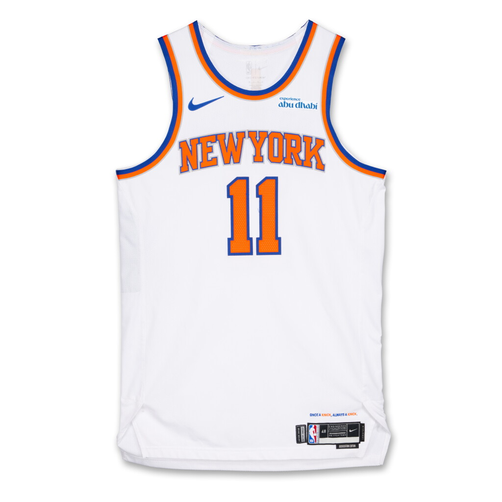 View full screen - View 1 of Lot 3. Jalen Brunson New York Knicks 2024-2025 Emirates NBA Cup Game Worn Association Edition Jersey .