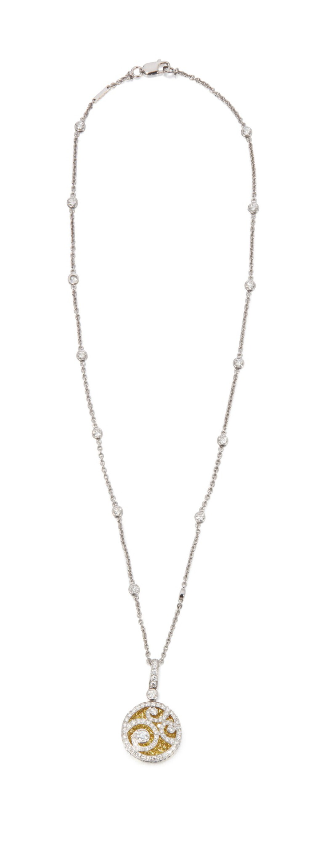 View full screen - View 1 of Lot 64. DIAMOND AND COLORED DIAMOND PENDANT-NECKLACE, GRAFF.