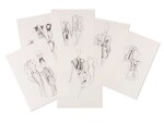 Six original sketches for fashion