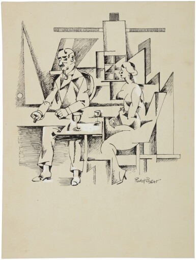 View full screen - View 1 of Lot 67. Kubistisches Paar (Cubist Couple).