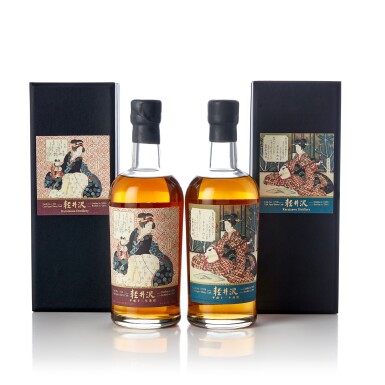 View full screen - View 1 of Lot 5053. 輕井澤 "藝妓" 系列 Karuizawa Geisha Cask #125 and #7436 Set NV (2 BT70).