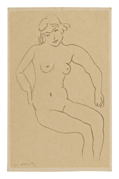 View full screen - View 1 of Lot 66. HENRI MATISSE | NU ASSIS, CHEVELURE CLAIRE (DUTHUIT 422).