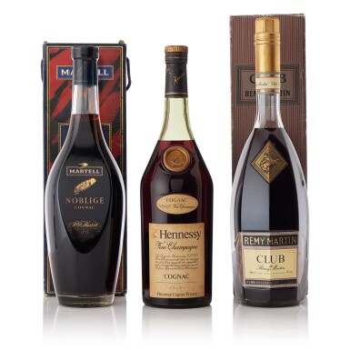 View full screen - View 1 of Lot 9548. Remy Martin, Martell and Hennessy Large Format Mixed Lot (3 3liters).