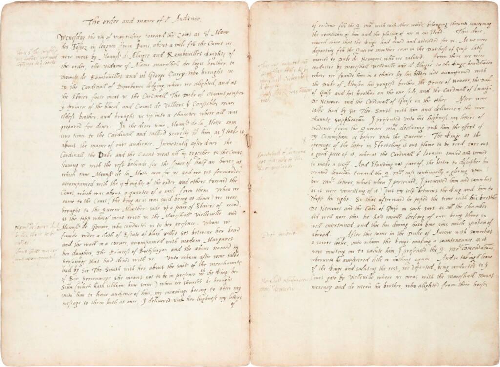 View full screen - View 1 of Lot 75. Sir Thomas Hoby | Autograph manuscript letterbook as English Ambassador to France, 1566.
