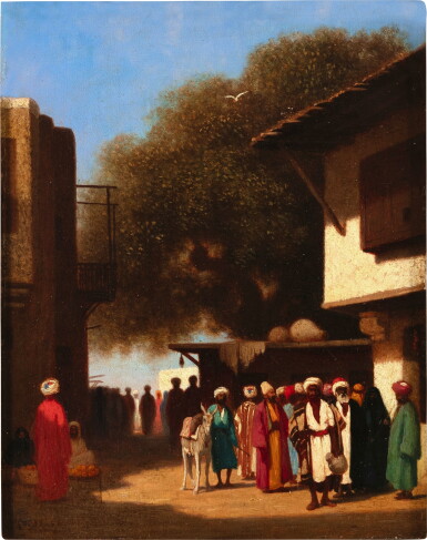 View full screen - View 1 of Lot 200. Animated landscape, in the Environs of Cairo .